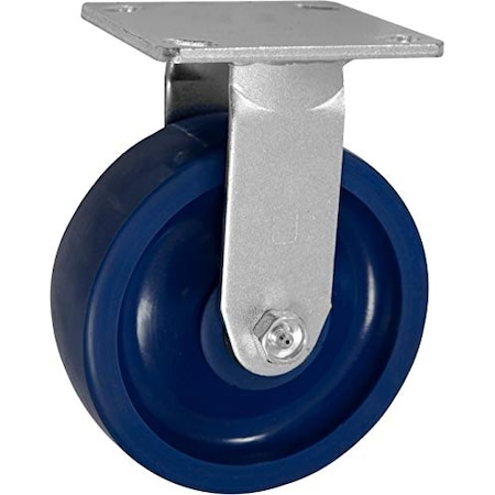 Casterhq Medium Duty 5"X 2" Blue Solid Polyurethane Rigid Caster, 800 LBS Ca MD5X2RBSP
